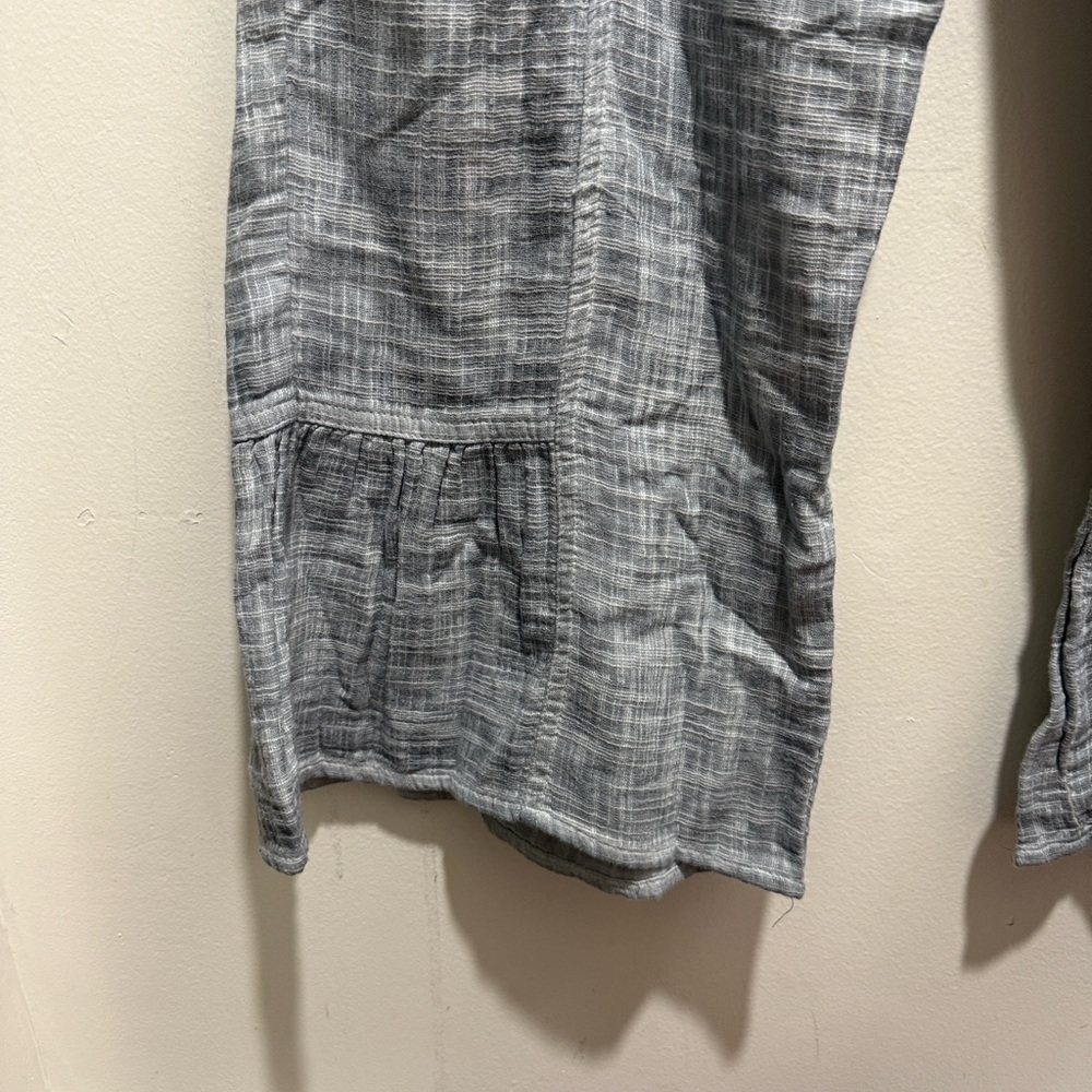 Soft Surroundings Raliegh Gauze Gray Blue Ruffle Pants Womens size Large 14/16 - Picture 6 of 7